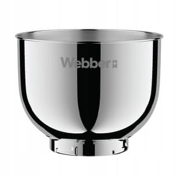 Webber 6-litrska posoda iz nerjavečega jekla za kuhinjski robot Webber SM17 - originalna posoda, prostorna, nadomestna