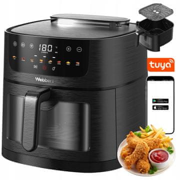 Webber Cvrtnik na vroč zrak Webber 1800 W 8 l + Wi-Fi + 8 programov kuhanja na pari