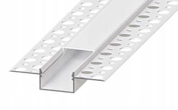 shumee Aluminijast LED profil za mavčne plošče, aluminij + 1,5M AKS senčnik