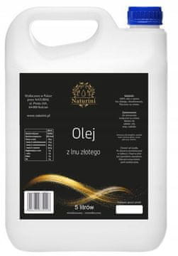 shumee Laneno olje, stisnjeno iz zlatega lanu, Budwigova dieta, nerafinirano, 5l posoda