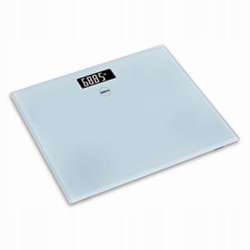 Eldom Eldom digitalna LCD steklena kopalniška tehtnica 150 kg bela