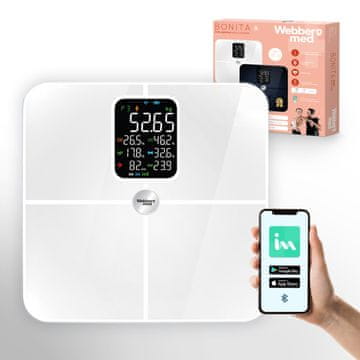Webber Analitična kopalniška tehtnica 16 parametrov Apple Health, Google Fit, IF1321B