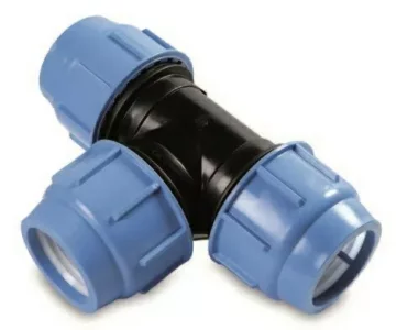 shumee PE T-kos 75-75-75 mm modro tesnilo PN10
