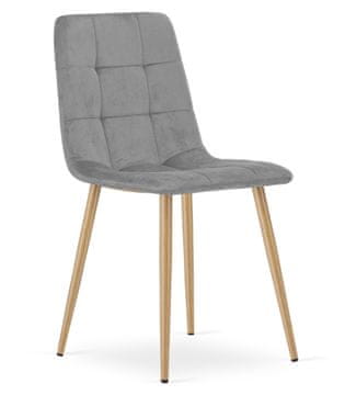 shumee Stol Kara - svetlo siv žamet / hrastove noge x 1
