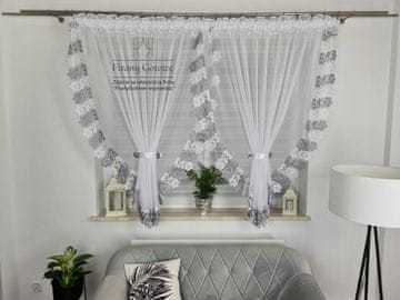 shumee Zavesa z modno gipur čipko 400/160 cm sivo-bela