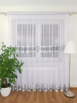 shumee Dolga zavesa z dvojno gipur čipko 400 cm x 250 cm