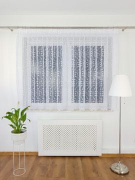 shumee Zavesa Markizeta 400x150 cm na nabiralnem traku - bela, vzorec kroglic, ki posnema drevesa