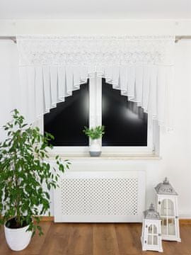 shumee Že izdelana zavesa za okno 200x125 cm z voilom, 3D vrtnicami in okrasnimi kamni