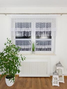 shumee Komplet kuhinjskih zaves iz markizete 300x80 cm + 2 zavesi 130x60 cm z gipur čipko