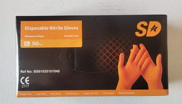 shumee SD Medispo debele nitrilne rokavice - diamantni oprijem, oranžne - 85G - 50 kosov XXL