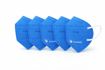 shumee FFP2 protivirusna zaščitna maska 5 slojev modra Virshields - 5 kosov