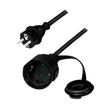 shumee Podaljševalni kabel za napajanje, zunanji, črne barve, 5 m - LogiLink LPS102