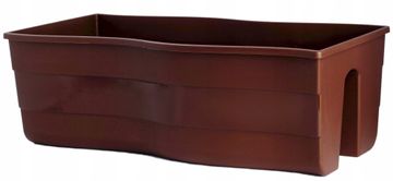Form-Plastic Cvetlični lonec Wave 60 z ograjo | Rjava