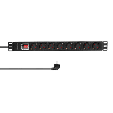 shumee LogiLink 19" razdelilnik PDU z 8 vtičnicami, ohišje 1U s stikalom CEE 7/3