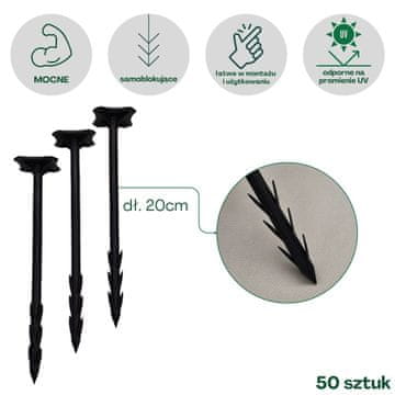 shumee Žebljički za agrotekstil 20 cm 50 kosov