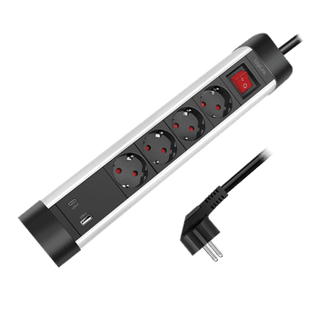 shumee 4-smerni vrhunski podaljšek z vrati USB-C/A - hitro polnjenje, robustna konstrukcija, elegantna oblika