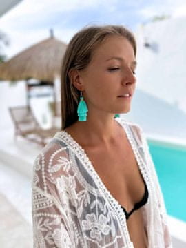 shumee Uhani z resicami Boho Sisi, barva mint