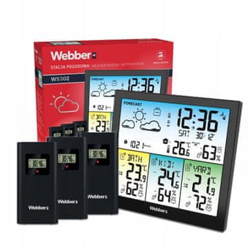 Webber Vremenska postaja Webber WS302, 3 zunanji DCF senzorji, termometer in higrometer