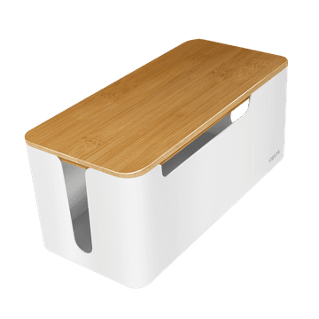 shumee Kabelska doza LogiLink 320x140x130mm, bela z bambusovim pokrovom