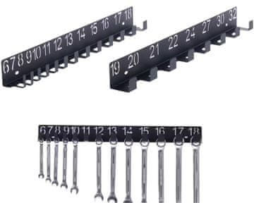 shumee Stenski organizator za obročne ključe 6-32 mm, obešalnik, kovinski trak, 2 kosa.