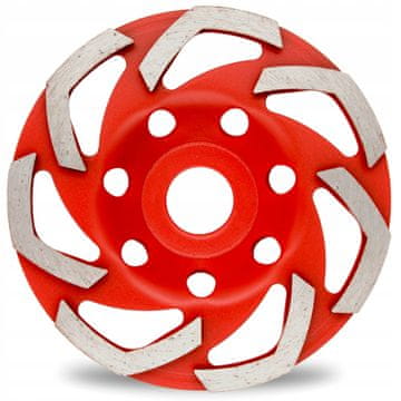 VORFAL Diamantni segmentni lončasti disk za brušenje betona, kamna, 125 mm rdeč
