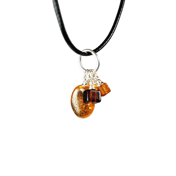 shumee Ogrlica na vrvici z jantarnim obeskom - Baltic Amber Collier