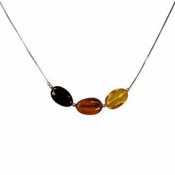 shumee Ogrlica z večbarvnim jantarjem - Baltic Amber Collier