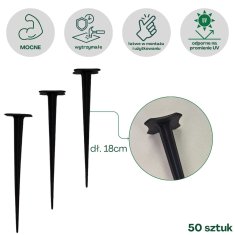 shumee Žebljički za agrotekstil 18 cm 50 kosov