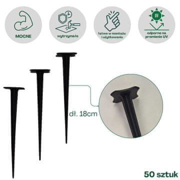 shumee Žebljički za agrotekstil 18 cm 50 kosov
