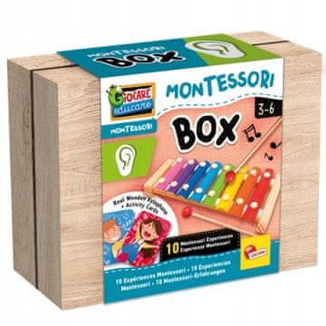 Lisciani Leseni tamburin Lisciani Montessori BOX za sluh in urite svoj sluh!