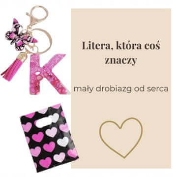 shumee Obesek za ključe s črko K, metulj, resica, vrečka za spominek, darilo