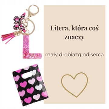shumee Obesek za ključe s črko L, metuljčkom in resicami, spominsko darilo