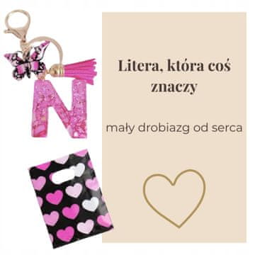 shumee Obesek za ključe s črko N, metuljčkom in resicami, spominsko darilo