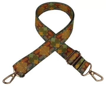 GEOMETRIČNI TEMNI 40 mm ZEPNIJ trak za torbo, temni nikelj