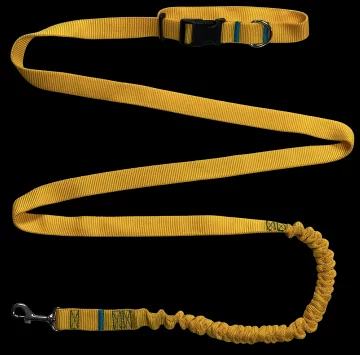 shumee Pasji povodec z amortizerjem 480 cm rumene barve, nastavljiv, handsfree, izdelano na Poljskem