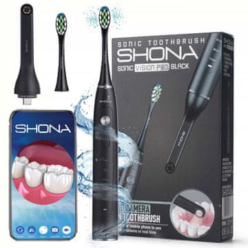 shumee Shona Sonic Vision PRO črna sonična zobna ščetka + Wi-Fi kamera