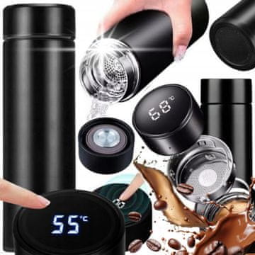 shumee 500 ml termos skodelica za kavo ali čaj za avto z zaslonom
