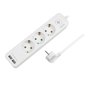 shumee Večfunkcijski podaljšek LogiLink LPS248U 3xCEE+2xUSB, 1,5 m, bel