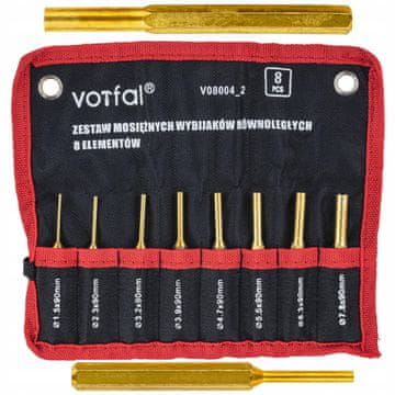 VORFAL Vzporedni prebijači, komplet prebijačev, prebijači, udarni prebijači, 8EL 1,5-7,8 mm medenina