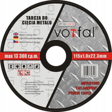 VORFAL Rezalni disk za kovino 115X1.0 ZA kotni brusilnik