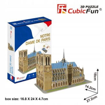 CubicFun 3D sestavljanka Cubic FUN Katedrala Notre Dame - C242H - 53 kosov