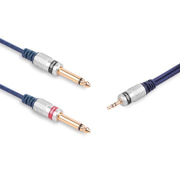 shumee Kabelski priključek 3,5 stereo vtič - 2x priključek 6,3 mono vtič vitalco kabelski priključek 3,5 stereo vtič - 2x priključek 6,3 mono vtič vitalco 1,5 m (MK71)
