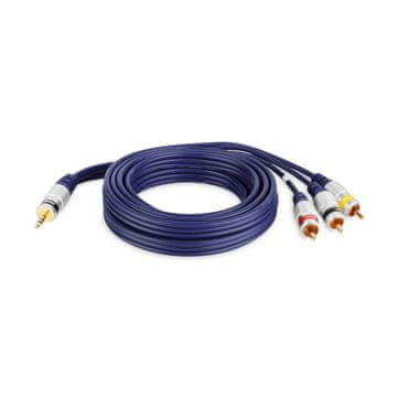 shumee Jack kabel 3,5 4-polni vtič - 3x RCA činč vtič vitalco Jack kabel 3,5 4-polni vtič - 3x RCA činč vtič vitalco 2,5 m (JKD80)