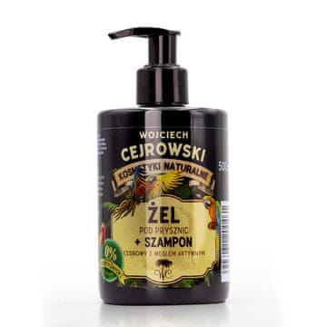 shumee 2 v 1 šampon in gel za prhanje z aktivnim ogljem iz cedre 300 ml