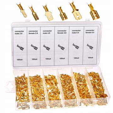 shumee Komplet konektorjev za avtomobilske kable 2,8-6,4 mm moški ženski 600E