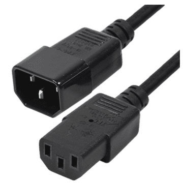 shumee 3 m podaljševalni kabel C13-C14, črne barve, za napajalni kabel za računalnik