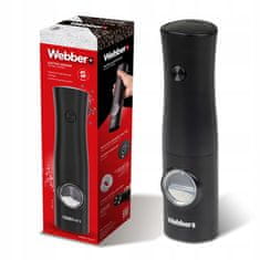 Webber Električni mlinček za poper in sol, na baterije, mlinček za sol, 1 kos