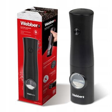 Webber Električni mlinček za poper in sol, na baterije, mlinček za sol, 1 kos