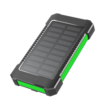 shumee LogiLink 8000mAh sončna prenosna baterija, svetilka, 2xUSB-A, za zunanjo uporabo, kampiranje