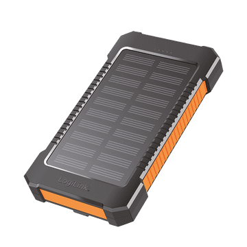 shumee LogiLink 8000mAh sončna baterijska baterija - oranžna, 2xUSB svetilka, za kampiranje